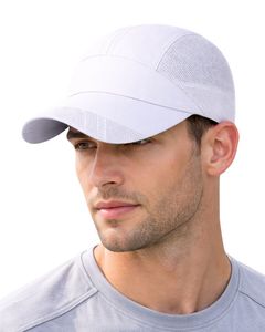 Gorra deportiva de malla blanca para hombre, transpirable, ligera, ajustable, para correr, entrenar, béisbol, para uso en exteriores. - Product Image 1