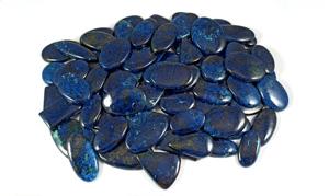 Pierre précieuse naturelle Azurite bleu-vert, taille ovale, cabochon lâche, certifiée par un tiers pour la fabrication de bijoux - Product Image 5