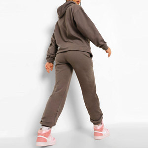 Women's Gray Hooded Tracksuit <b>Set</b> With Colorful Wellness Print Full Length Casual Loose Fit Cotton Joggers And Sweatshirt - Product Image 2