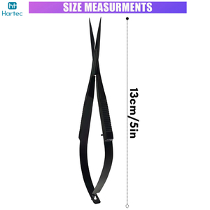Tijeras de Acero Inoxidable Duraderas con Diseño Curvo y Agarre Antideslizante con Recubrimiento Negro para Uso Profesional y en Salones de Belleza, para Diestros - Product Image 2