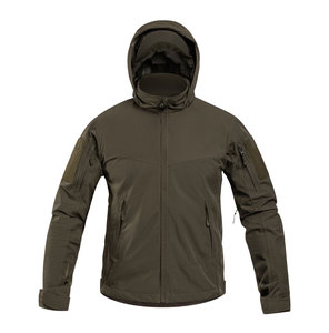 Veste softshell unisexe imperméable coupe-vent à capuche doublée polaire, respirante et confortable, mélange polyester/coton, automne - Product Image 1