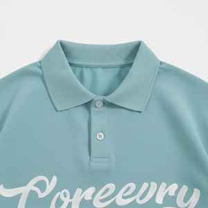 Polo en coton uni pour homme, respirant, décontracté, à manches courtes, avec logo brodé sur le devant, polo tendance pour tous les jours - Product Image 3