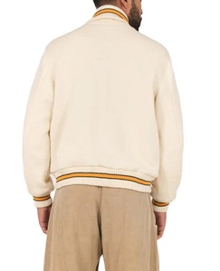 เสื้อแจ็คเก็ตเบสบอลแบบ Varsity ปักลายการ์ตูนแบบกำหนดเอง คอตั้ง แต่งผ้าเชนิลล์ ปักอักษรแบบ Letterman ผ้าขนสัตว์สีขาวสั่งทำพิเศษ - Product Image 1