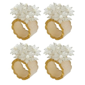 Antique Epoxy Resin Napkin <b>Ring</b> At Affordable Price White Beaded Design <b>Circle</b> Napkin <b>Ring</b> New Design - Product Image 1