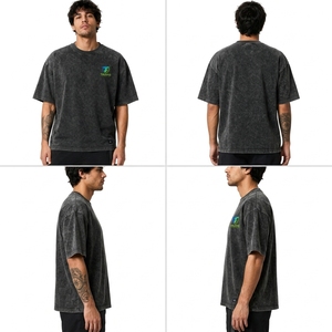 Camiseta para hombre con lavado ácido, la más vendida, al por mayor de fábrica, personalizada, gruesa, lisa, de alta calidad - Product Image 4