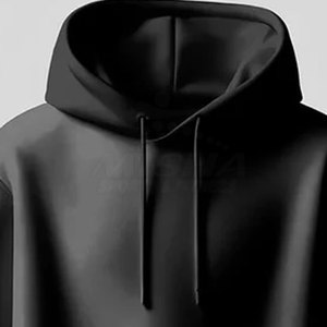 Sudadera con Capucha Negra para Hombre, Corte Holgado, Felpa Francesa, con Bolsillo, Estilo Casual de Invierno, Tejida, con Estampado Digital y Bordado - Product Image 3