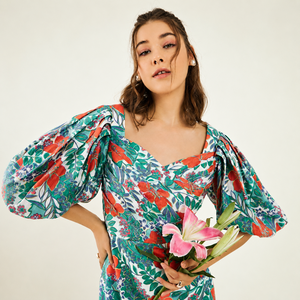 Vestido Casual de Uso Diario Fresh Bloom con Forro de Algodón Tejido, Cintura Natural y Silueta en A - Product Image 4
