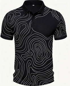 Camiseta de Hombre Personalizada al por Mayor, Estilo Urbano, Diseño Minimalista, Transpirable, Sublimada, Tejida, Ajustada, Abstracta - Product Image 5