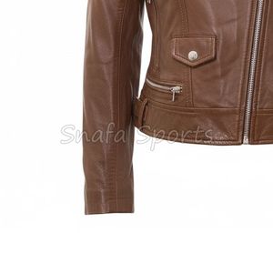 Elegante Chaqueta de Cuero para Mujer, Diseño Moderno y Ajustado, Ideal para Amantes de la Moda Urbana que Buscan Ropa de Cuero de Primera Calidad - Product Image 4