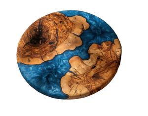 Kiswah Craft Resin Round Chopping Block with Wood <b>Knife</b> Handle Dishwasher <b>Safe</b> - Product Image 5