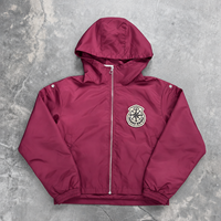 Ensemble de survêtement décontracté deux pièces pour homme : veste à capuche en nylon, short, patch, coupe-vent, streetwear oversize, vente en gros
