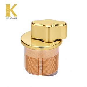 Cylindre de serrure de porte avec bouton rotatif, sans clé, finition laiton poli, 25 mm, pour la sécurité des portes d'entrée résidentielles - Product Image 2