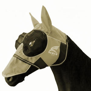 Masque anti-mouches pour chevaux, doux, extensible, protection UV, confortable, avec oreilles, respirant, élastique, avec couvre-yeux en maille - Product Image 6