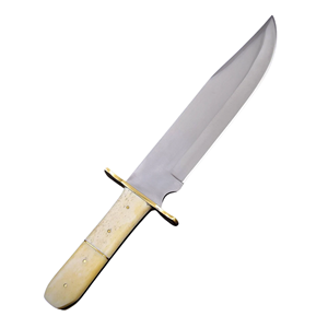 Couteau de chasse Bowie à pointe tombante de qualité industrielle, fait main sur mesure, lame fixe en acier au carbone, étui en cuir, survie en extérieur, USA UE - Product Image 1