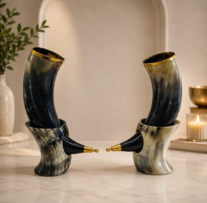 Natural Horn Viking Horn Elegant Viking Molding Themed Hand Molding Tail Drinking Horn Authentic Ox Horn Viking Horn at UO INDIA - Product Image 1