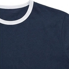 Camiseta Deportiva de Manga Corta para Hombre, con Logotipo Personalizado, Cuello Redondo, 100% Algodón de Alta Calidad, con Panel en Contraste, al por Mayor - Product Image 4