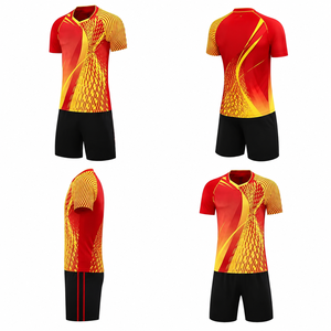 Wholesale Custom American Football/Soccer Jerseys Heat-Transfer Printed Breathable Quick Dry 100% Polyester V-Neck Short Sleeve - Product Image 3