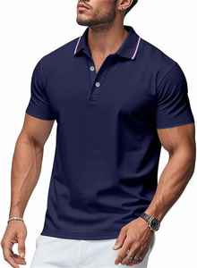 Polo de Manga Corta Rosa para Hombre, Estilo Casual de Punto, Corte Regular, Color Sólido - Product Image 4