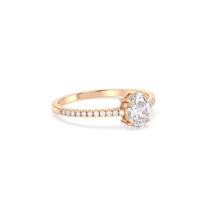 Bague en diamant de laboratoire de qualité supérieure REYES, certifiée IGI, taille ovale, 1,14 ct, en or massif 14 carats, diamant HPHT CVD, bijoux fins - Product Image 3