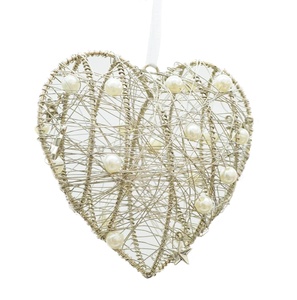 ที่แขวนเทียนรูปดาวหัวใจ ประดับมุกโลหะ ตกแต่งต้นคริสต์มาส - Product Image 1