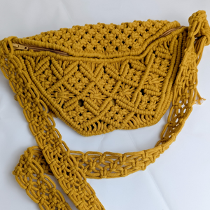Bolso de Macramé JNC Hecho a Mano con Cremallera, Forma de Media Luna, Unisex, para Compras Diarias, Viajes al Aire Libre y Mercado - Product Image 1