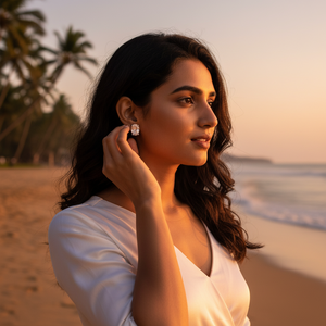 Hermosos y Elegantes Pendientes de Botón Ovalados Rosados, Plata de Ley 925 con Piedras Preciosas, Joyería para Mujeres y Niñas, para Usar en Ocasiones Especiales - Product Image 5