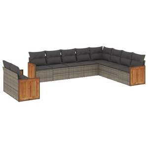 Conjunto de Sofás Modulares Grandes de Ratán PE Gris para Jardín, Colección Premium de Muebles Modulares para Exteriores - Product Image 2