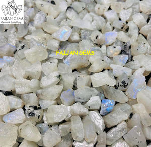 Cabujón suelto de piedra lunar arcoíris blanco Natural, piedra preciosa pulida, cabujón de cristal de todos los tamaños para joyería, forma mixta - Product Image 1