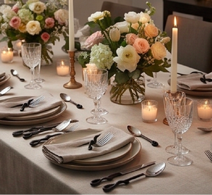 Silver Stainless Steel Cutlery <b>Set</b> With Elegant Twist Handle Premium Flatware For Dining Kitchen Wedding And Hotel Use - Product Image 3