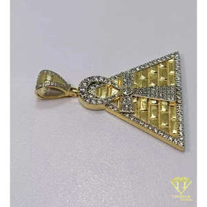 Pendentif Ankh pyramidal glacé en argent sterling 925 avec diamants Moissanite, bijoux Hip Hop - Product Image 5