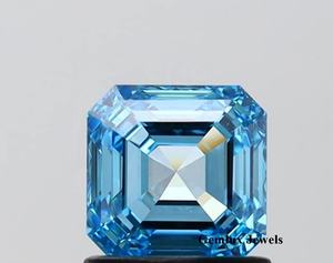 Diamant de laboratoire de 6 carats, taille Asscher, bleu vif fantaisie, certifié IGI, clarté VS, diamant cultivé en laboratoire, prix B2B - Product Image 1