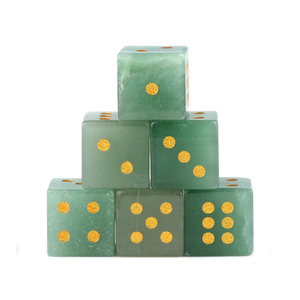Stone Green aventurine D6 <b>Dice</b> Cube Natural Gemstone Crystal Stone D6 <b>Dice</b> Engraved Stone Custom <b>Dice</b> <b>Sets</b> - Product Image 3