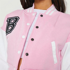 Vestes universitaires courtes personnalisées pour femmes, respirantes et surdimensionnées, style Letterman, vente en gros - Product Image 6