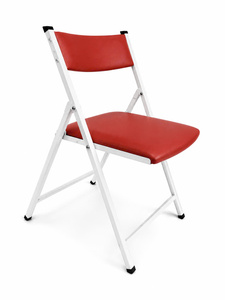 Silla de Comedor Plegable de Plástico Rojo con Estructura Metálica, Tapicería de Cuero PU, Diseño Moderno, Muebles para Comedor de Uso Doméstico, Hecho en China - Product Image 3