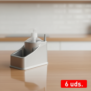 กล่องเก็บของพลาสติกพร้อมขวดเจลแอลกอฮอล์สีเงินสำหรับใช้ในครัว 6 ชิ้น - Product Image 3