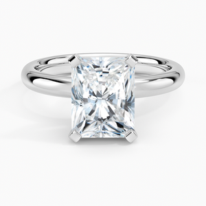 Bague BOJ 090 en argent 925 avec halo de pierres et griffes, diamant solitaire taille radiant 2 carats, couleur D, VVS1, Moissanite certifiée GRA, prix bas - Product Image 1