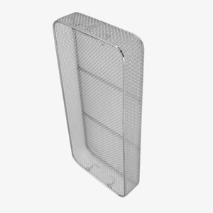 Plateau de stérilisation en maille métallique en acier inoxydable de haute qualité avec couvercle pour instruments médicaux et chirurgicaux - Product Image 1