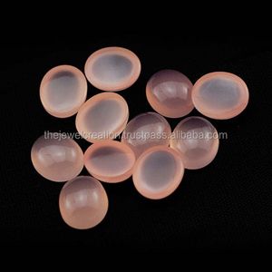 Cabujón Ovalado Calibrado de Calcedonia Rosa Natural de 6mm y 8mm, Liso, Directo del Fabricante, Oferta al por Mayor, Compre en Línea, ¡Venta Ahora! - Product Image 1