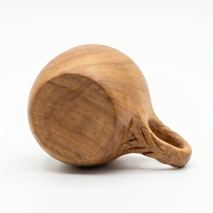 Mug à café en bois de teck naturel de haute qualité à 100 %, avec poignée ergonomique ovale, pour le camping et les voyages, vaisselle de qualité alimentaire, finition sûre - Product Image 2