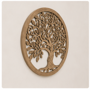 Handmade Wooden Wall Art Tree Foliage Design <b>Square</b> Rustic Home Decoration Large <b>Frame</b> Light Brown Mango Wood Craft - Product Image 3