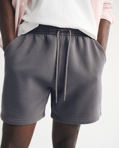Men Minimal Cotton Sweat Shorts Smooth Finish <b>Elastic</b> Waist Drawstring Casual Summer Shorts Lightweight Custom OEM ODM Supplier - Product Image 2