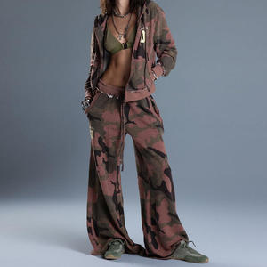 Traje de Pantalón Bordado para Mujer - Cuello Redondo Informal, Color Sólido, Colección Primavera-Otoño, Rayón Cómodo y Elegante, Pantalones para Dama - Product Image 4