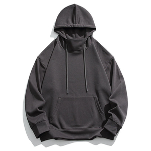 เสื้อสเวตเชิ้ตมีฮู้ดผู้ชายทรงโอเวอร์ไซส์ สีพื้น ผ้าฝ้าย สไตล์ลำลอง มีกระเป๋า ดีไซน์เรียบง่าย ทรงปกติ เหมาะสำหรับใส่ในฤดูใบไม้ร่วง - Product Image 1
