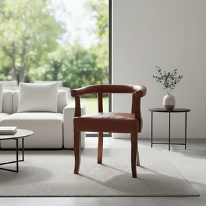 Chaise de salle à manger de luxe en bois massif et cuir véritable, chaise d'appoint haut de gamme pour restaurant, café, hôtel, mobilier de maison - Product Image 5