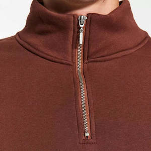 Sweat-shirt polaire demi-zip pour homme, couleur unie, personnalisé, manches longues, léger, confortable, toucher agréable, 100% coton - Product Image 6