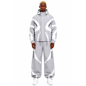 Men's Trendy Custom Colorblock Hooded Pullover Zipper <b>Lightweight</b> Polyester <b>jacket</b> for men Nylon Sport Windbreaker Tracksuit Set - Product Image 1