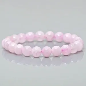 Dyed Rose Quartz 8mm Smooth Round AA Grade Gemstone Beads <b>Stretch</b> <b>Bracelet</b> Healing Jewelry Wholesale - Product Image 5