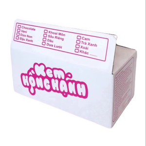 Customized Logo Vietnam Slotted <b>Boxes</b> 3-Layer Corrugated Board <b>White</b> Pink Rectangle Shape Recycled Ice Cream Food Packaging - Product Image 1