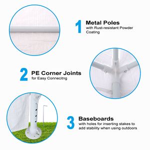 Pergola a Spirale in Tessuto PE Bianco 3x3 Metri, Tenda per Feste a 4 Lati con 3 Metri di Lati Rimovibili per Matrimoni ed Eventi all'Aperto - Product Image 4