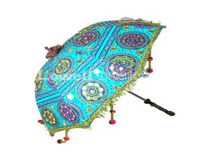 Parasols traditionnels indiens à motif droit avec commande manuelle - Product Image 5
